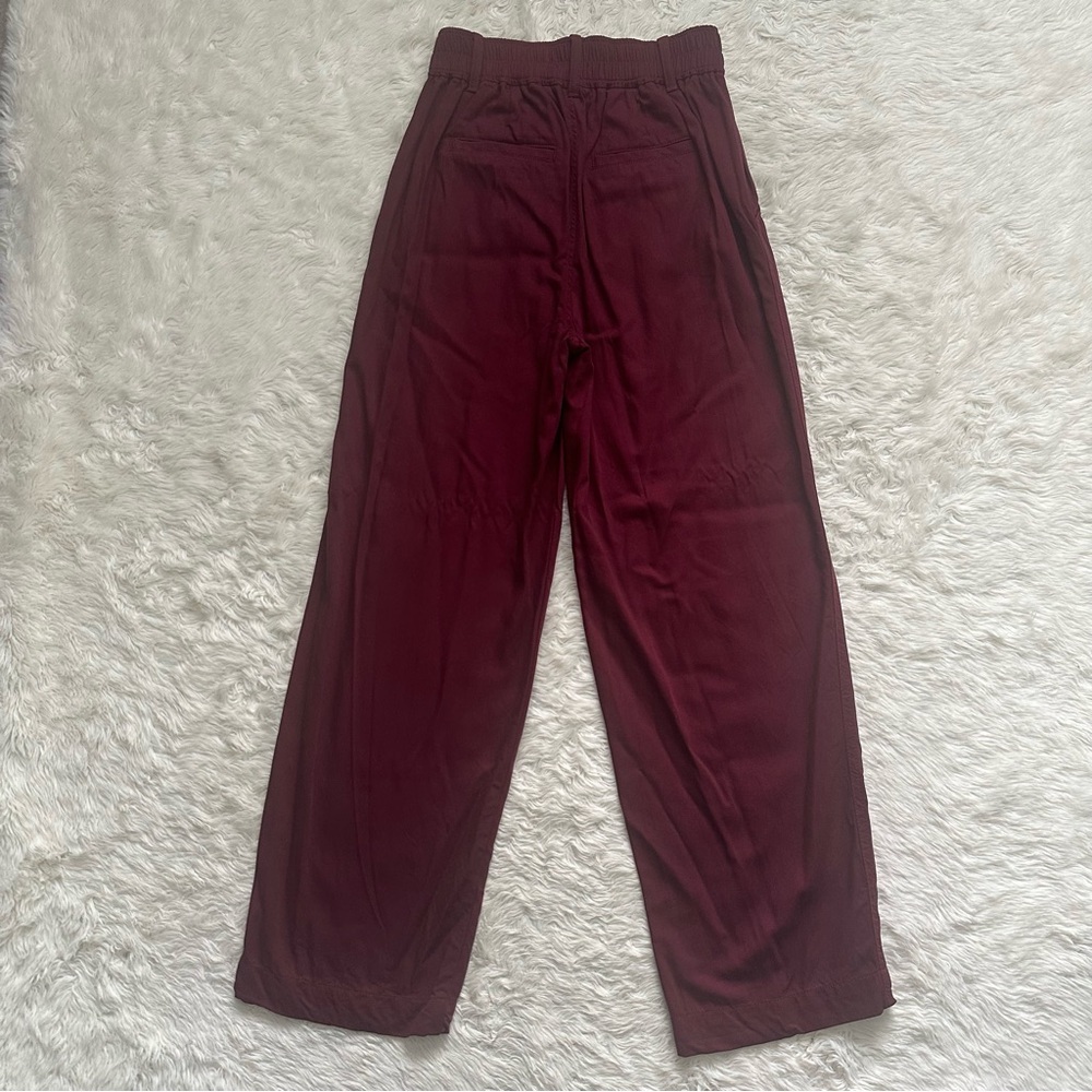 Madewell Pants The Neale Straight-Leg Pant in Drapeweave Cabernet Sz 00 - Picture 5 of 11